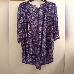 LuLaRoe Purple Floral Kimono Size S